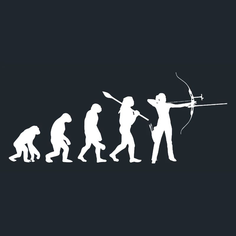 Evolution der Bogenschießfrau Bogenjägerin Sportgeschenk