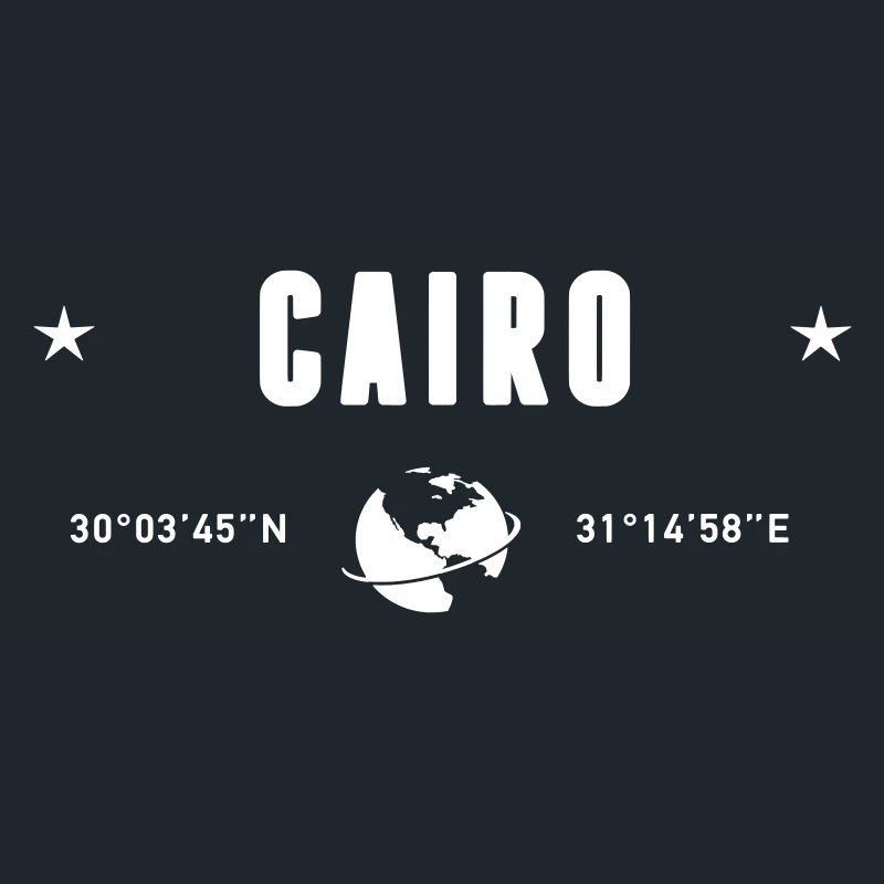 Le Caire, Égypte, coordonnées : planète Terre blanche
