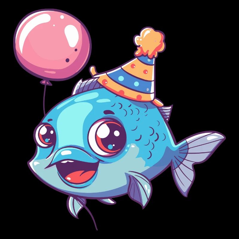 Piranha Fische Geburtstag Comic Niedlich