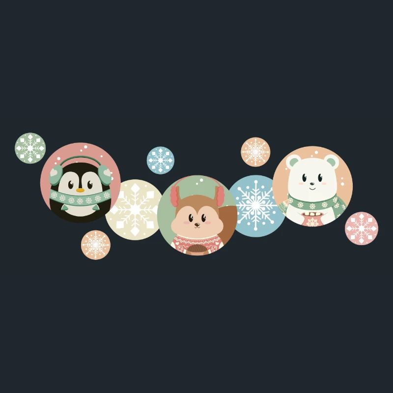 Cute Animals - Christmas Pattern