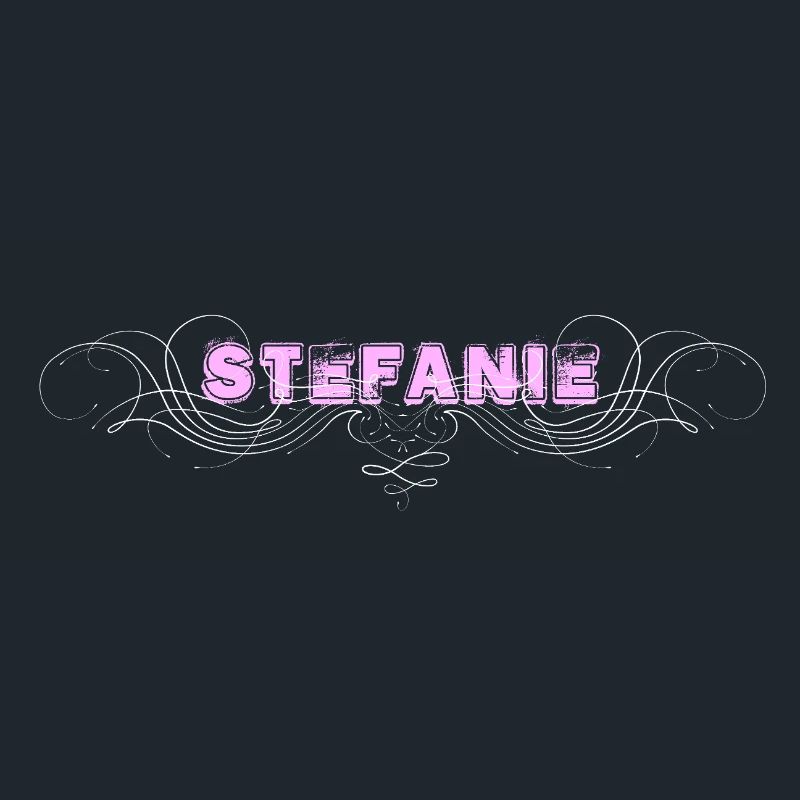 Lettrage STEFANIE avec lignes décoratives
