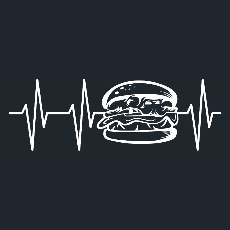Icône Burger Heartbeat Pulse Icône Logo de restauration rapide
