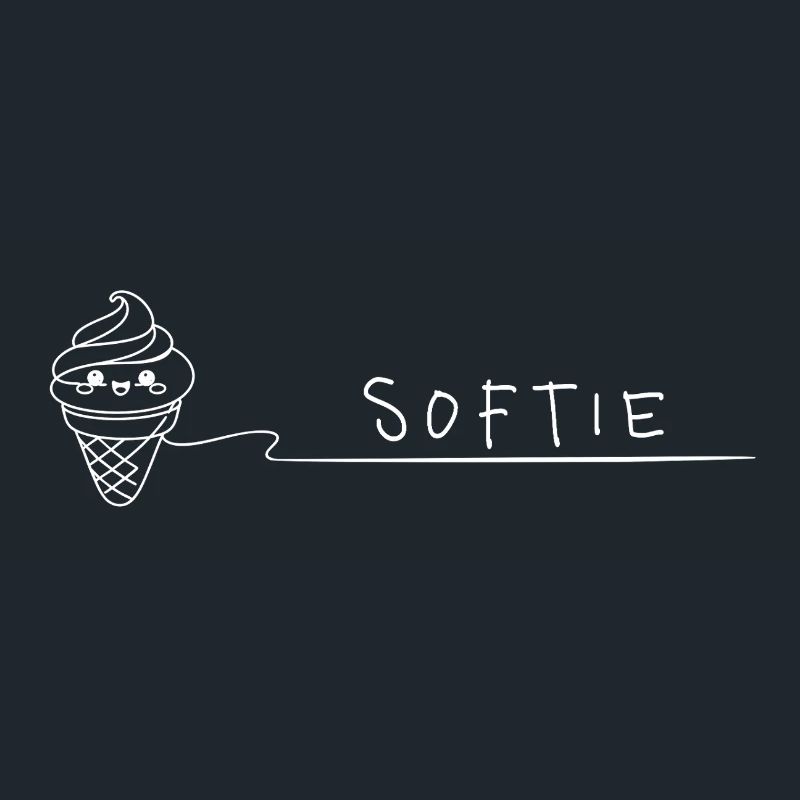 Softie. Softeis Liebe Minimal Oneline