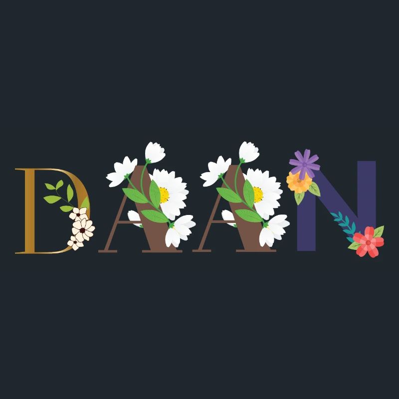 Nom DAAN décoré de fleurs
