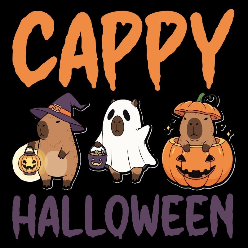 Cappy Halloween Capybaras Cute Funny Animal