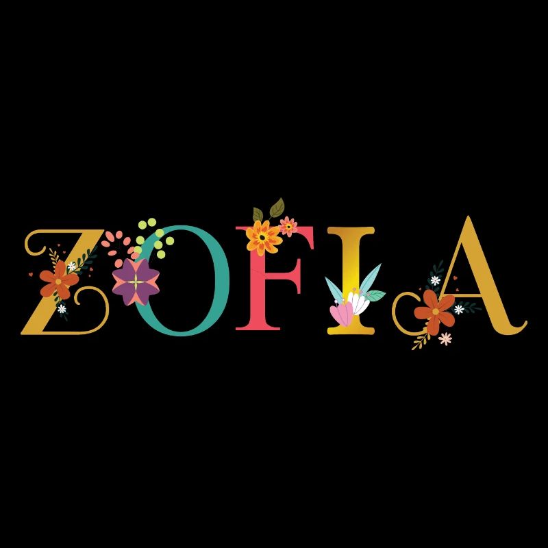 ZOFIA name decorated with flowers