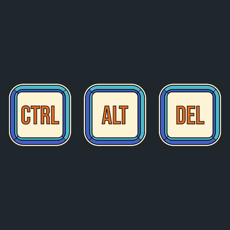 Retro Keyboard Tasten CTRL ALT DEL