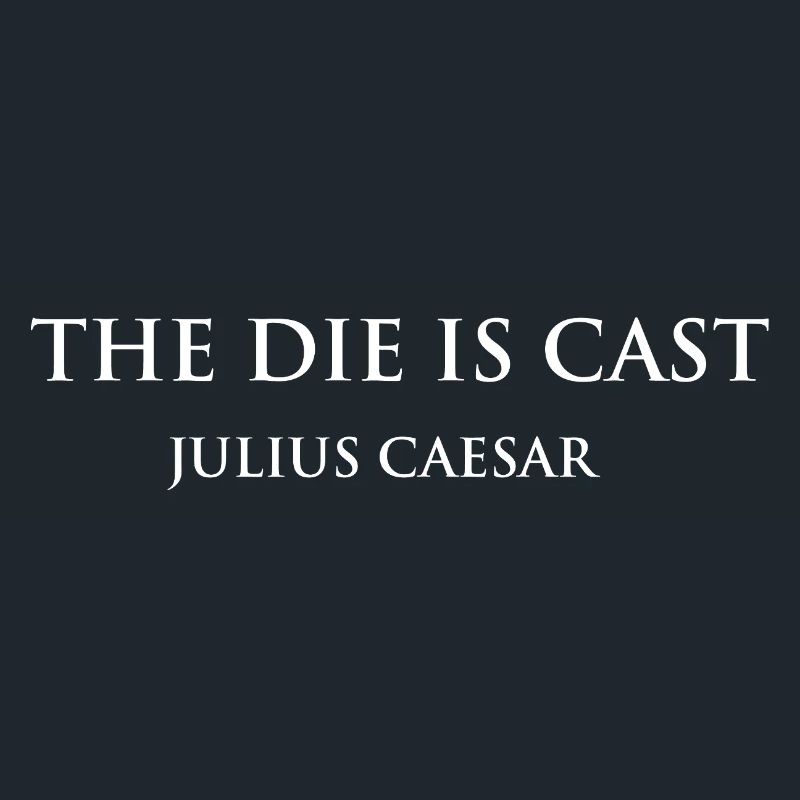 Le dé de César est un design de citation coulée