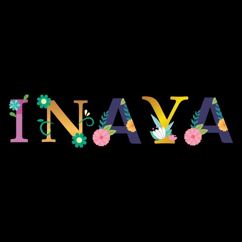 Nom INAYA décoré de fleurs