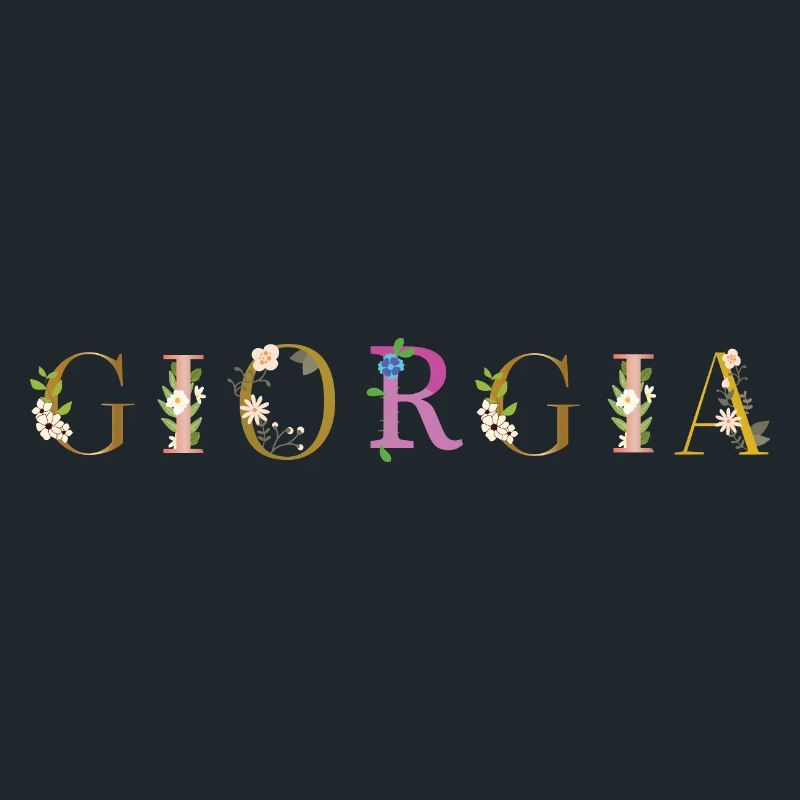 Le nom de GIORGIA est décoré de fleurs