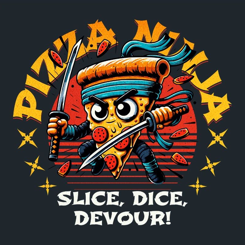 PIZZA NINJA TRANCHEZ, COUPEZ EN DÉS, DÉVOREZ !