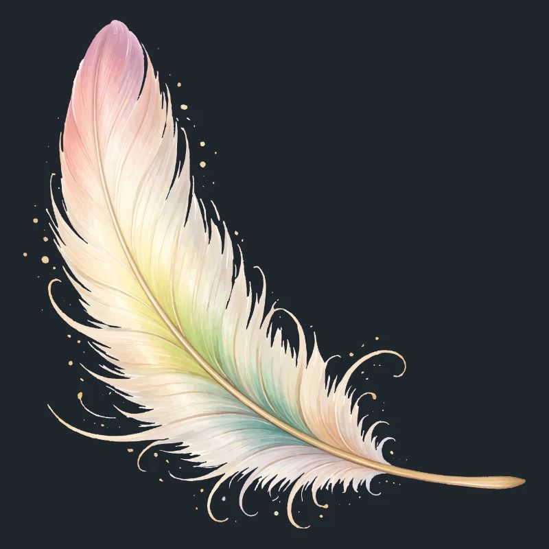 Delicate Feather Pastel Elegant Boho Design