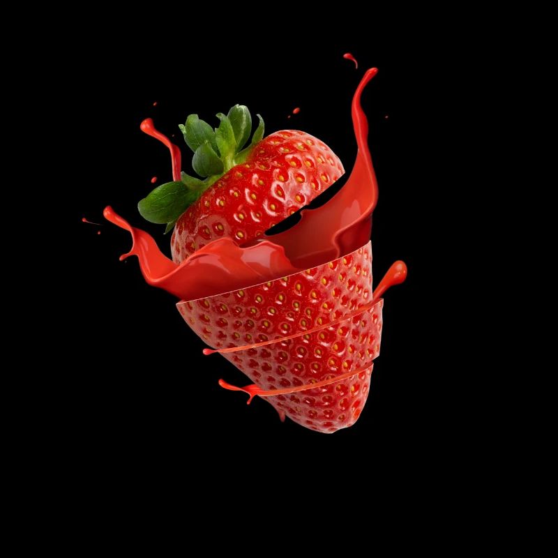 Fraise avec éclaboussure