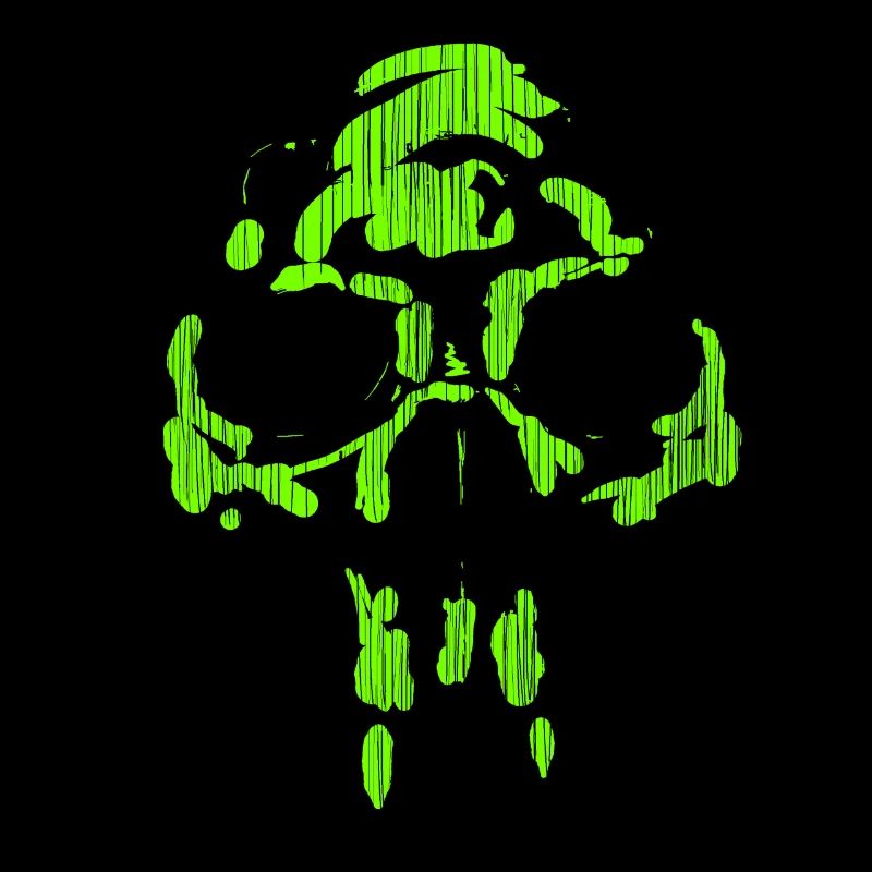 Neanderthal neon skull - minimal horror