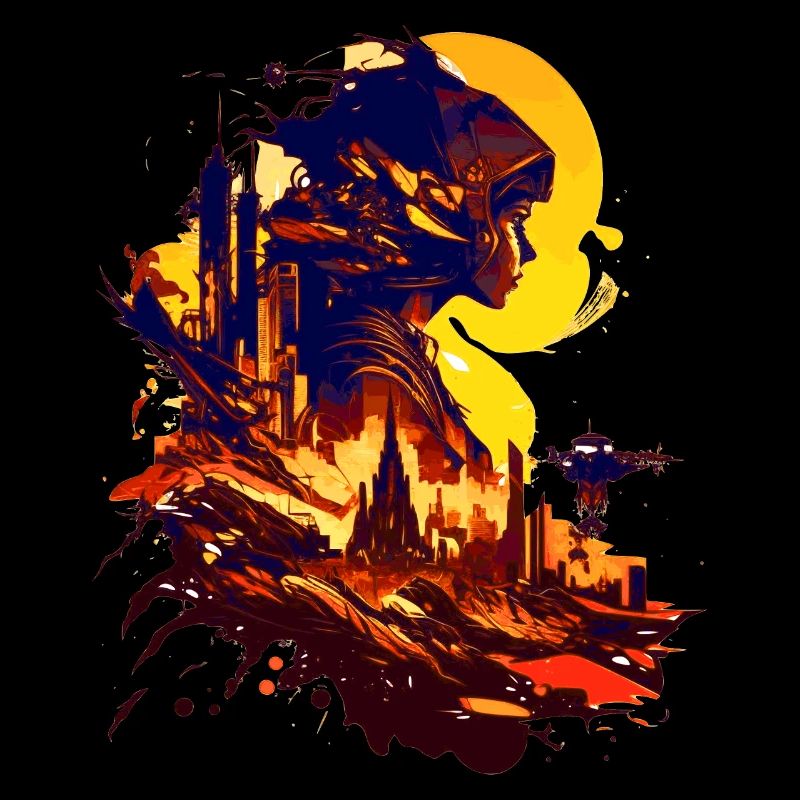 Sci-Fi on an alien planet in space