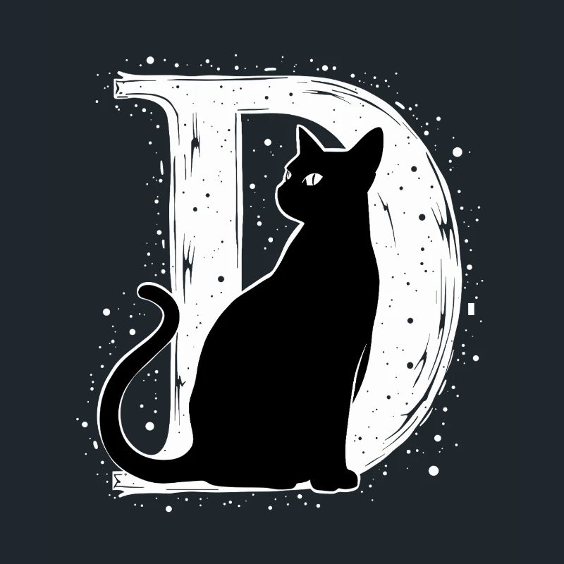 Lettre D avec chat