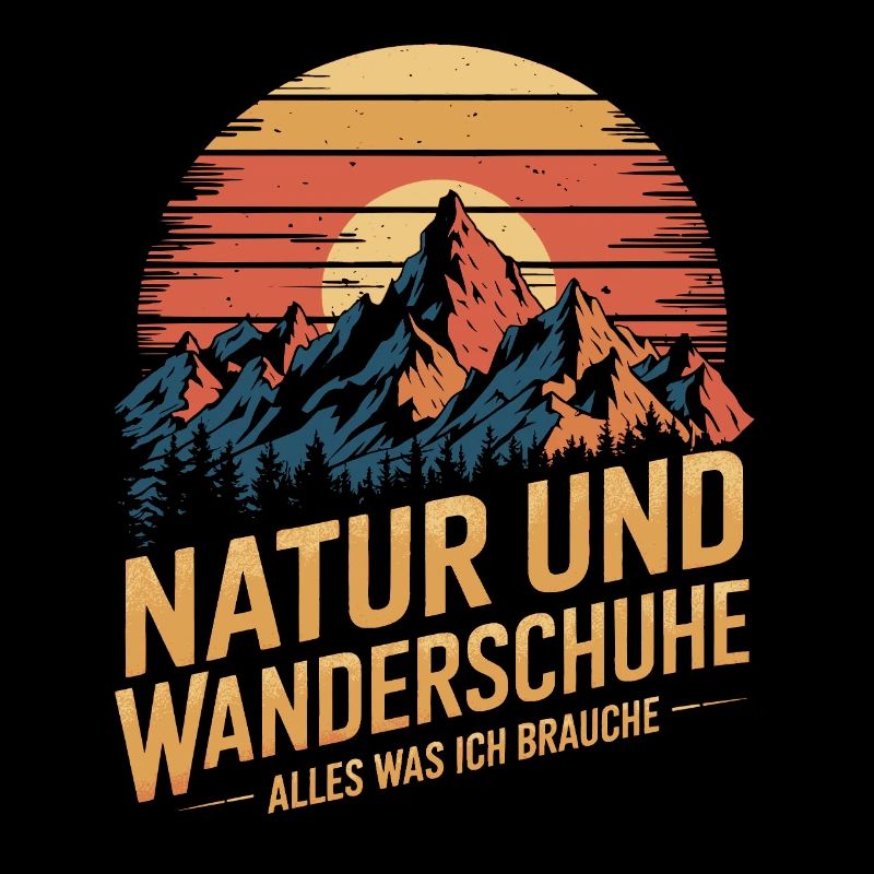 Wandern Wald Berge Wanderschuhe Spruch