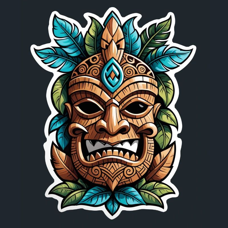 tiki beach - statue polynèsie