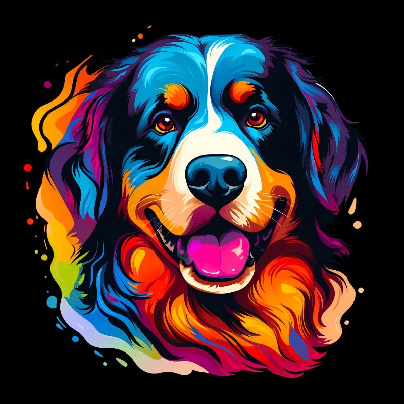 Bouvier bernois aux couleurs de l’arc-en-ciel