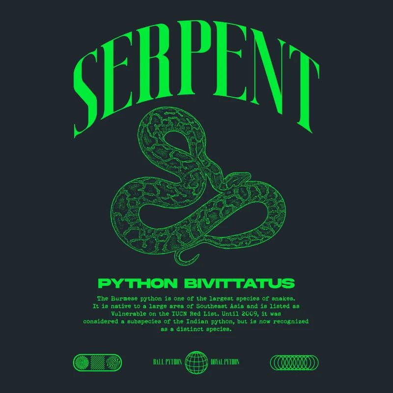 Burmese Python Modern Reptile Keeper Streetwear
