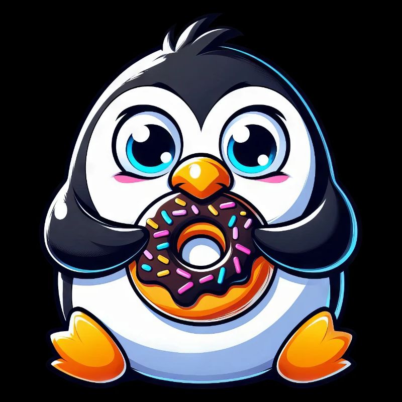 Pingouin Dessin animé Dick Candy Cute Donut