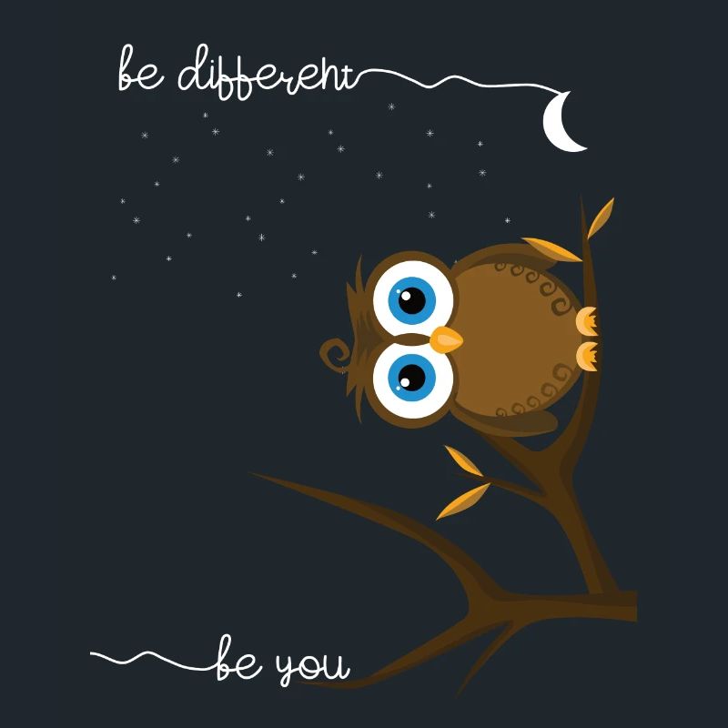 Eule be different be you Geschenkidee