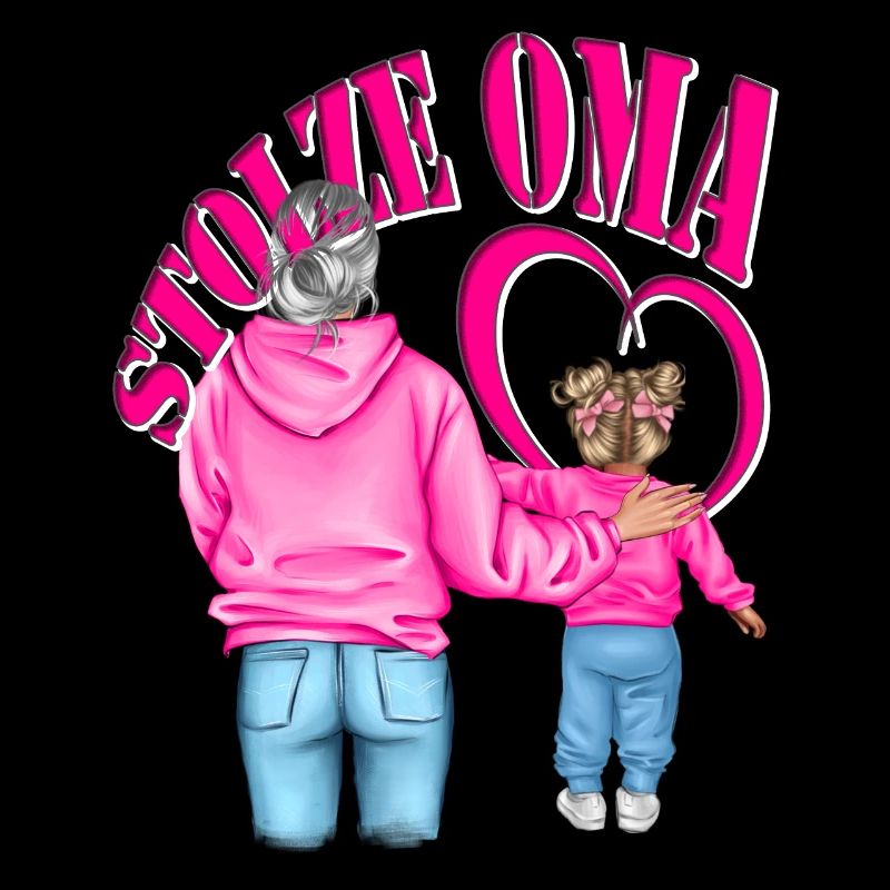 stolze Oma Enkelin Herz