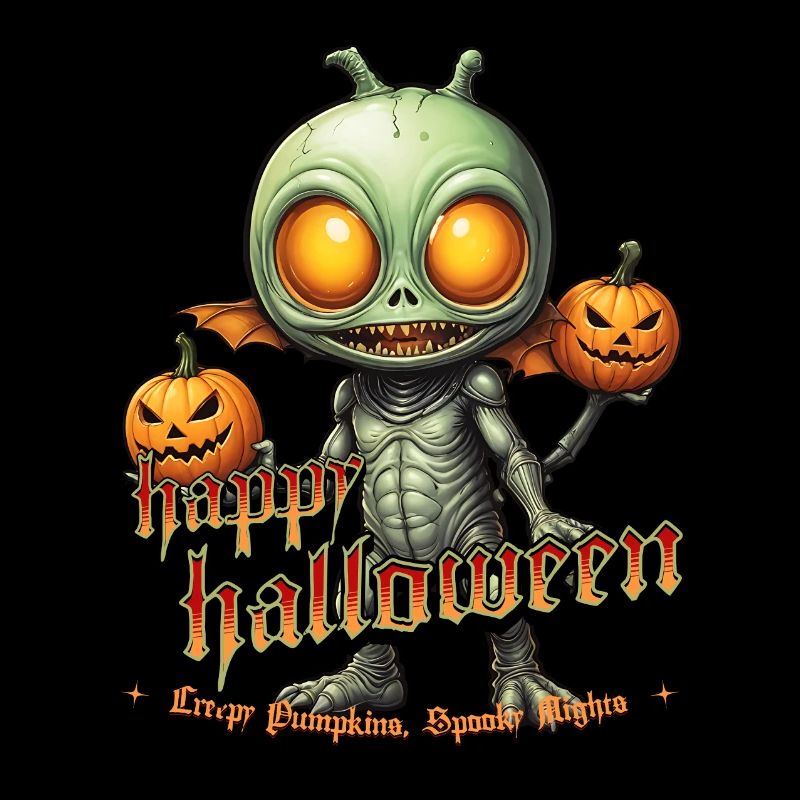 Alien with pumpkin heads Halloween