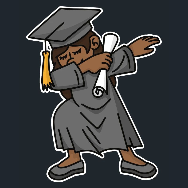 Schwarzes Mädchen Student dab Abschluss Schule