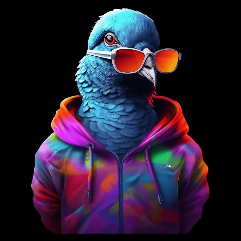 Taube mit Sonnenbrille Bunt Coole Tauben Vogel