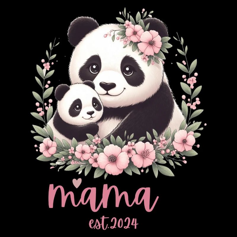 Mama est 2024 I Panda Bear Mum I First Time Mom