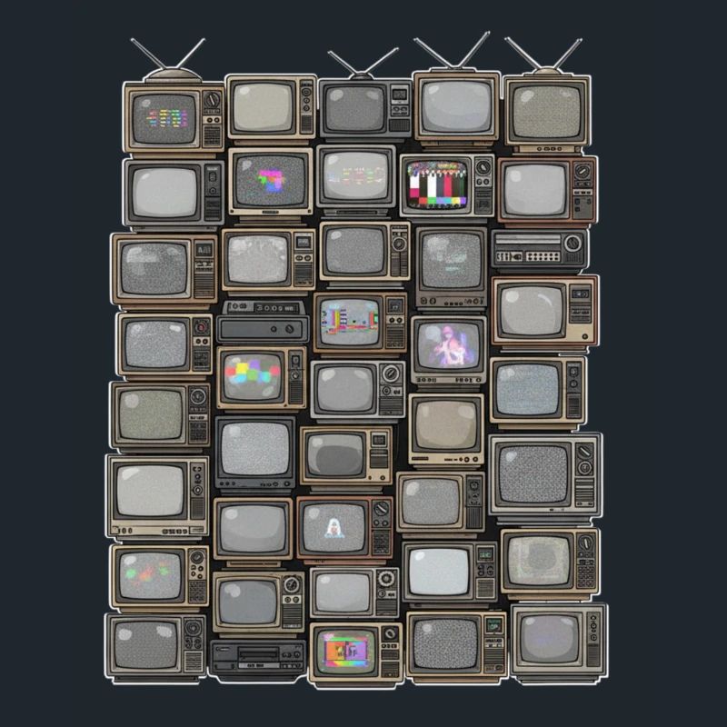 Retro TV Stack Collage