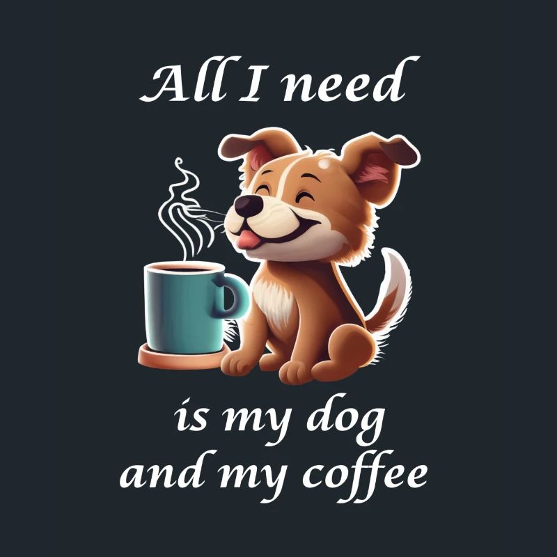 Chien mignon avec tasse à café