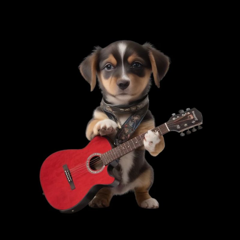 chien chiot guitare