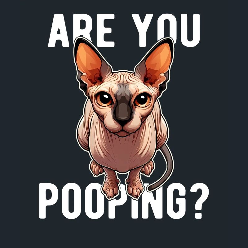 Est-ce que tu fais caca ? Drôle de chat Sphynx