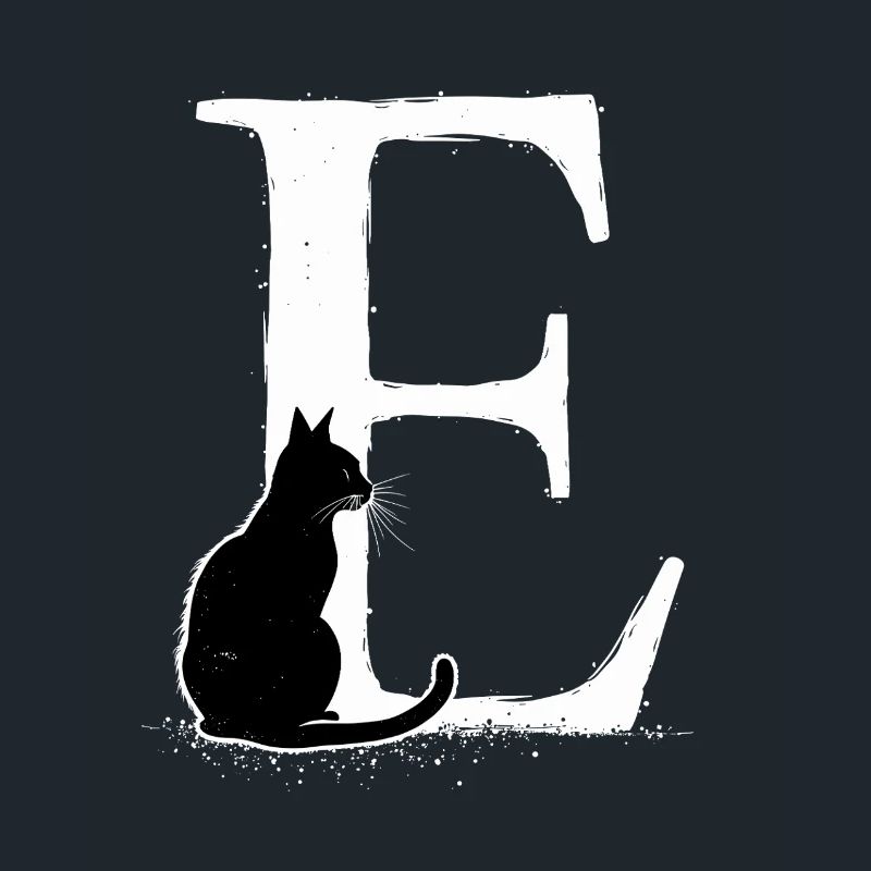 Buchstabe E mit Katze