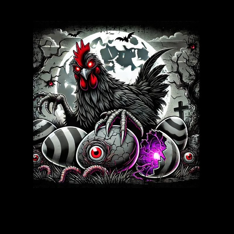 Horror Zombie Chicken Easter Egg Creepy Demon