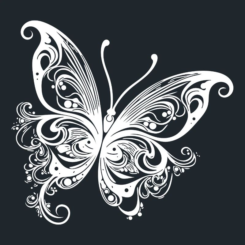 Dessin papillon de style lignes et points