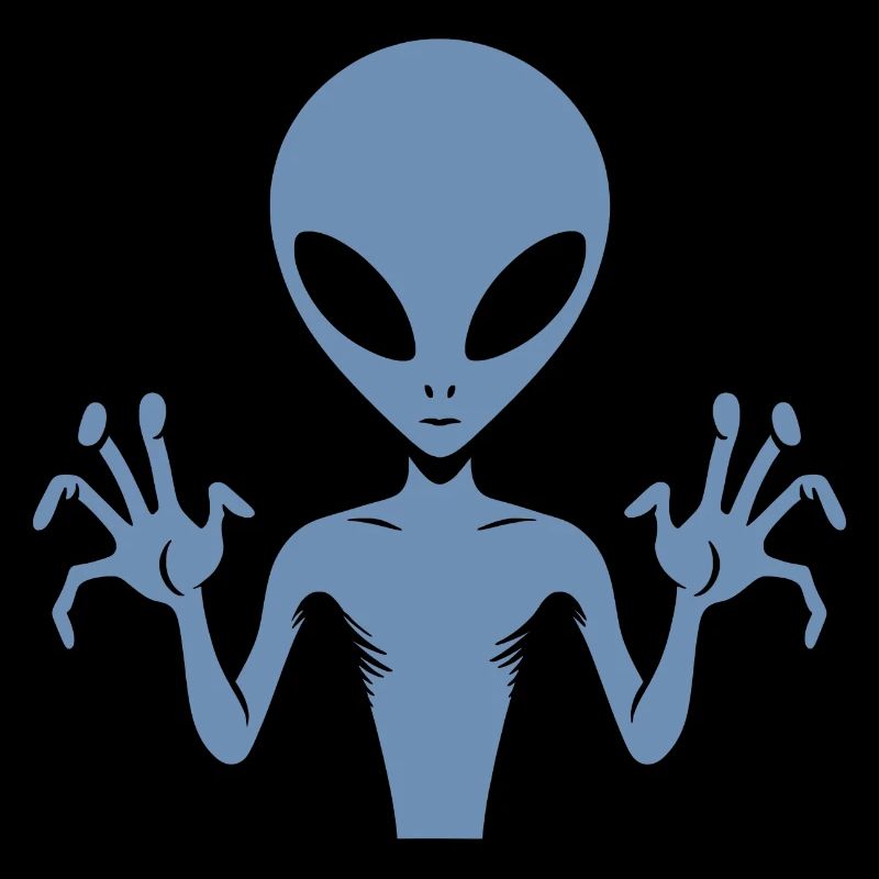 Alien-Außerirdischer-Körper-Silhouette mit Händen
