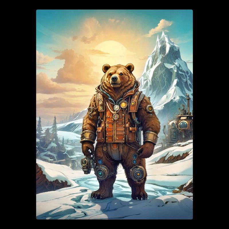 Steampunk Winter Landscape Bear 1.9