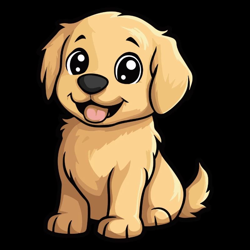 Golden Retriever Hund Comic Niedlich