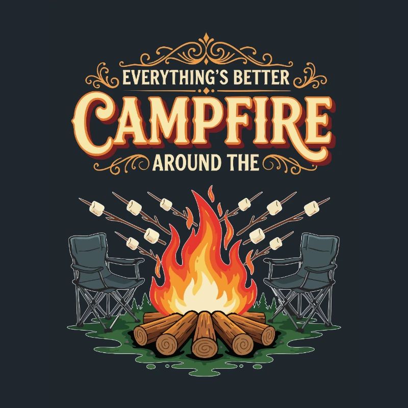 Camping Campfire Marshmallow Everything's Better