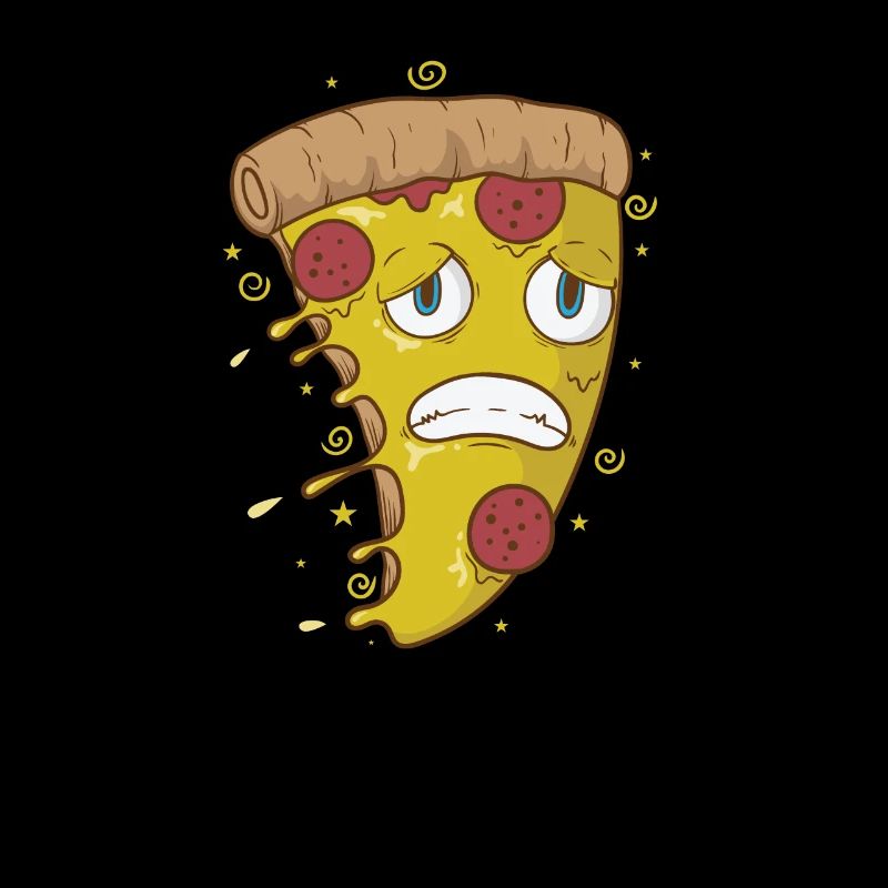 Pizza Salami und Käse hat Angst