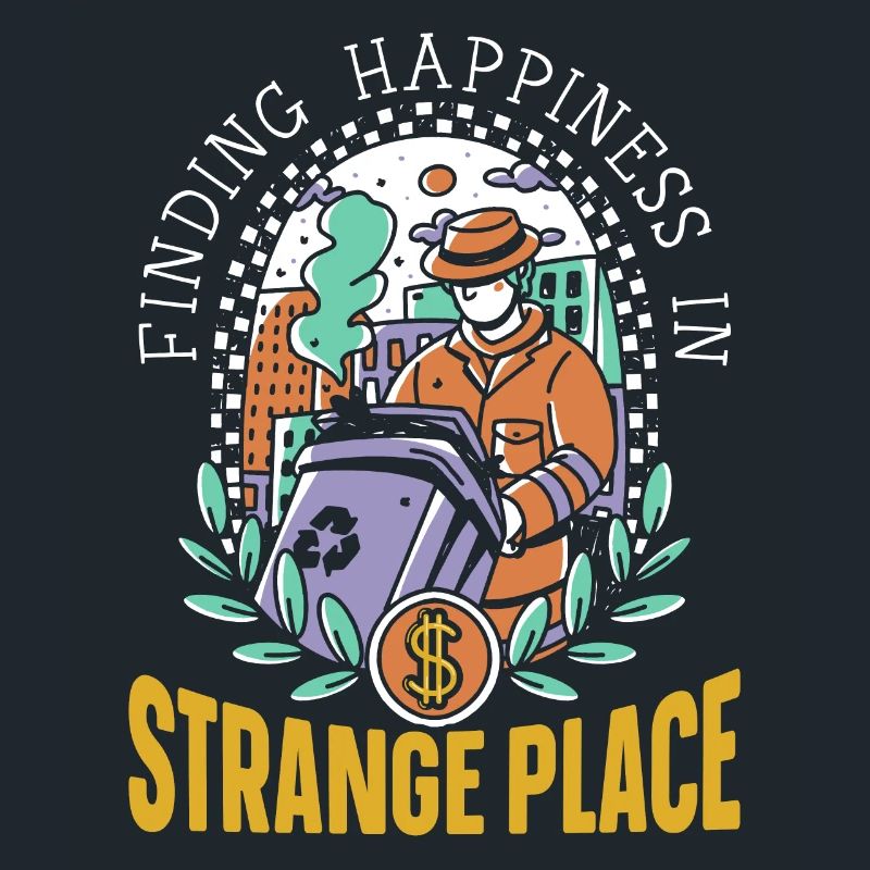 Dumpster lover picking garbage,