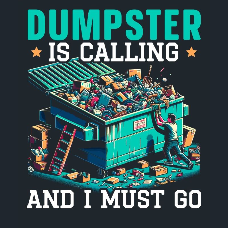 Dumpster lover picking garbage,