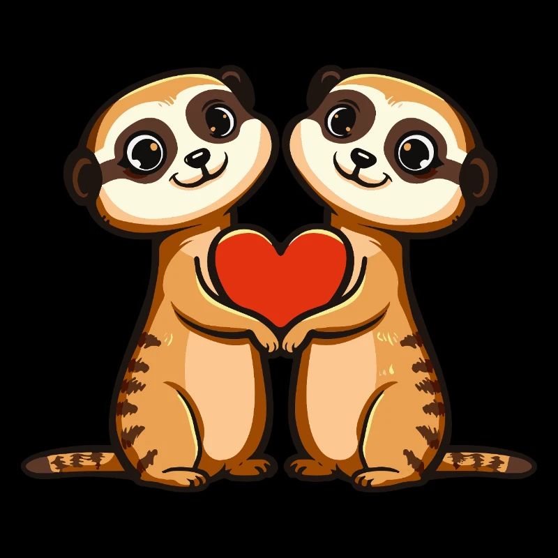 Erdmännchen Paar Valentinstag