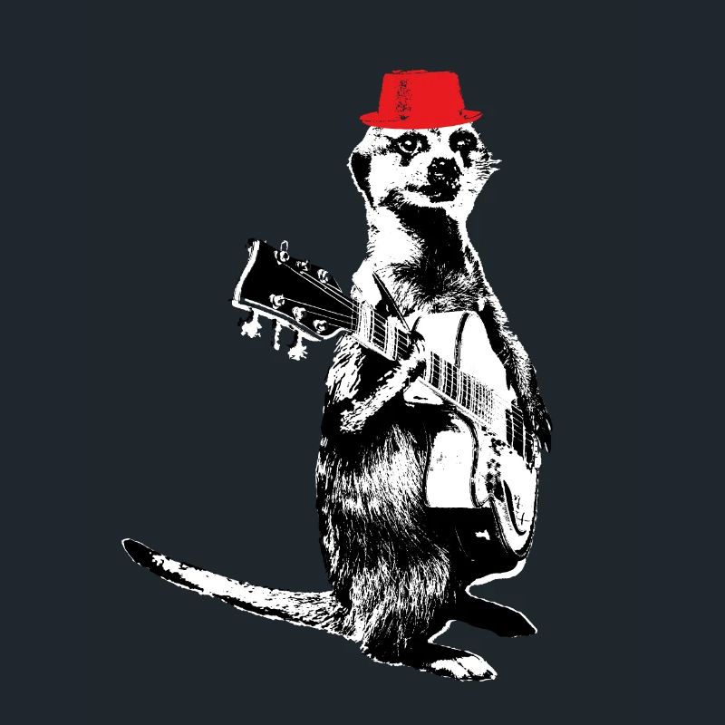 Suricate Guitariste White BG Red Hat