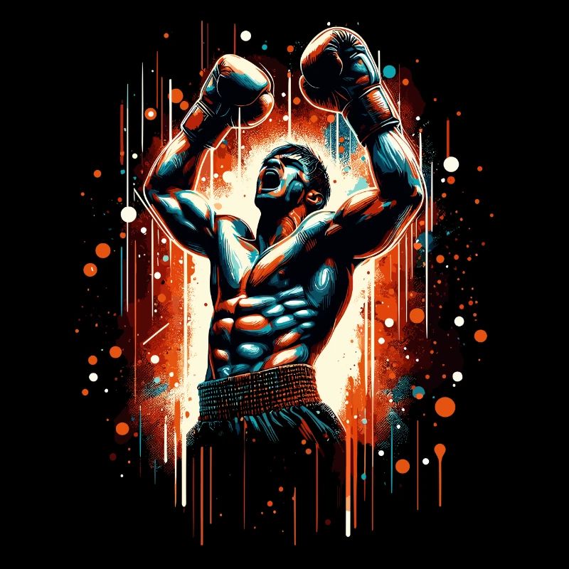 Boxer Siegespose Siegerpose Boxen Geschenk