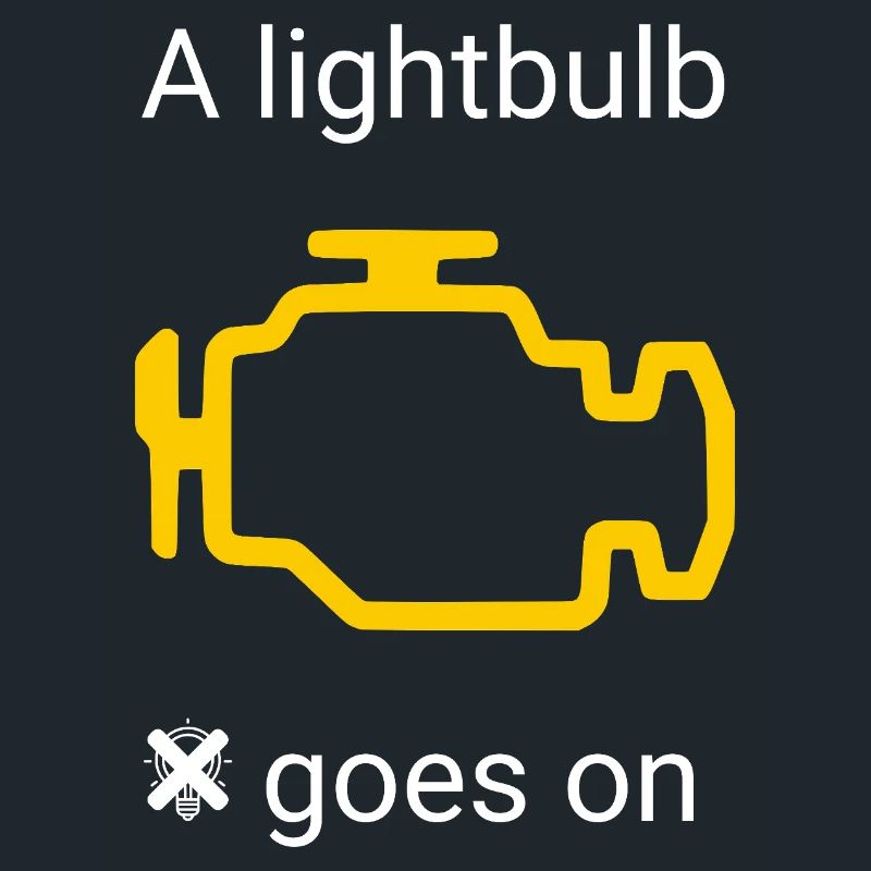 Car funny line check engine light vehicle