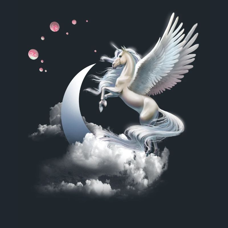 Einhorn oder Pegasus Fliegendes Pferd